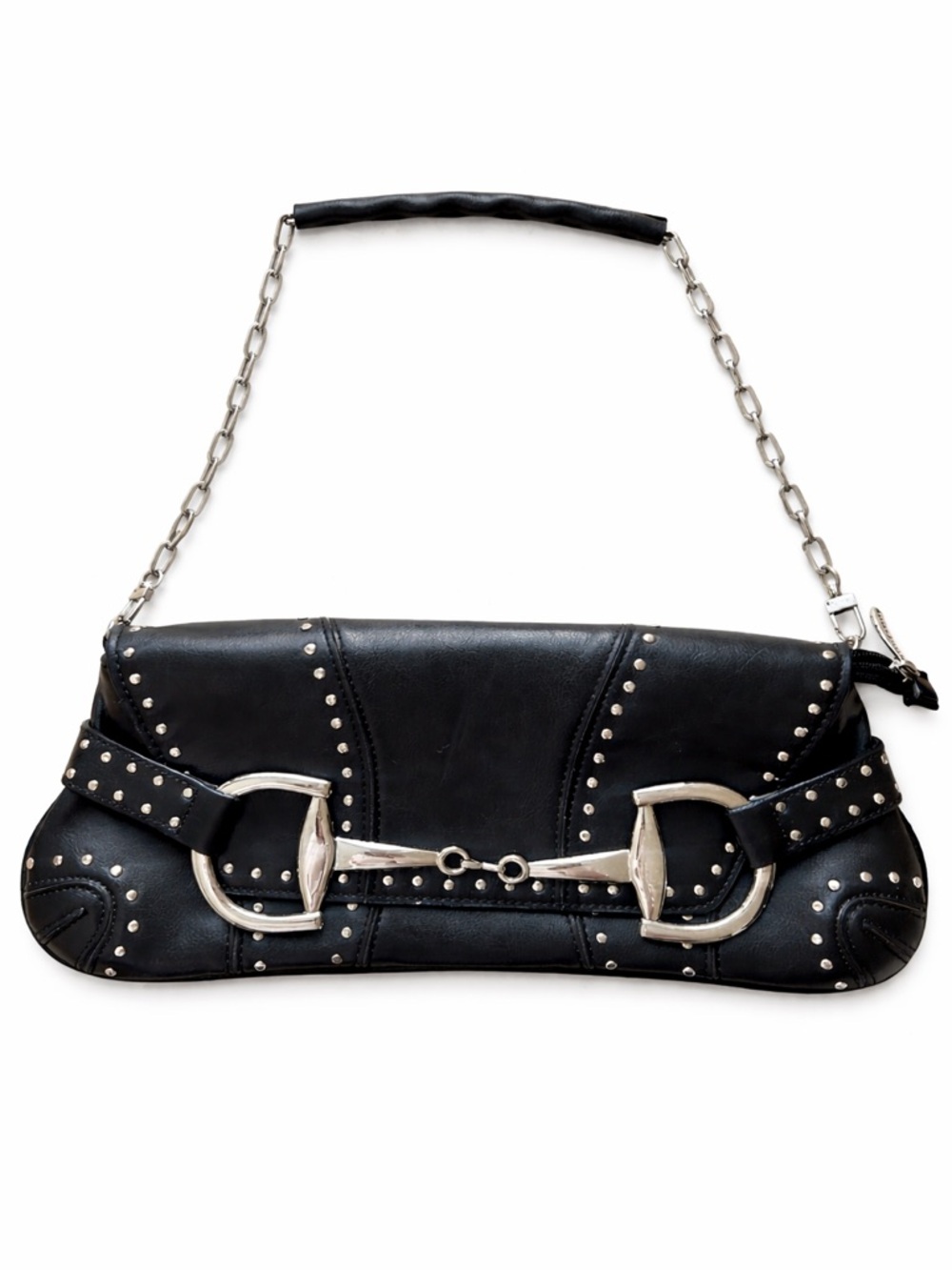 Rina Rich - Y2K Black studded horsebit Shoulder Bag